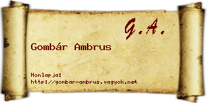 Gombár Ambrus névjegykártya